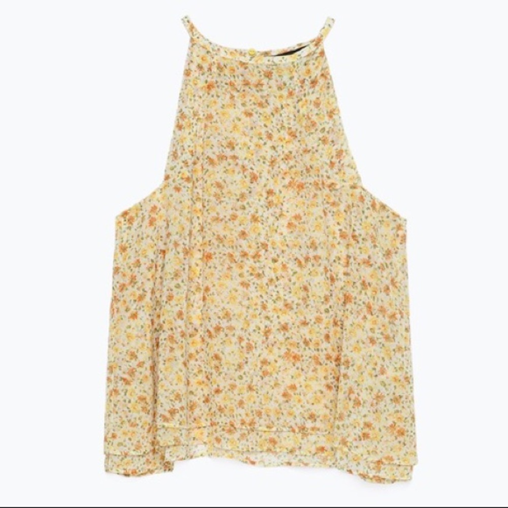 Zara halter neck floral top